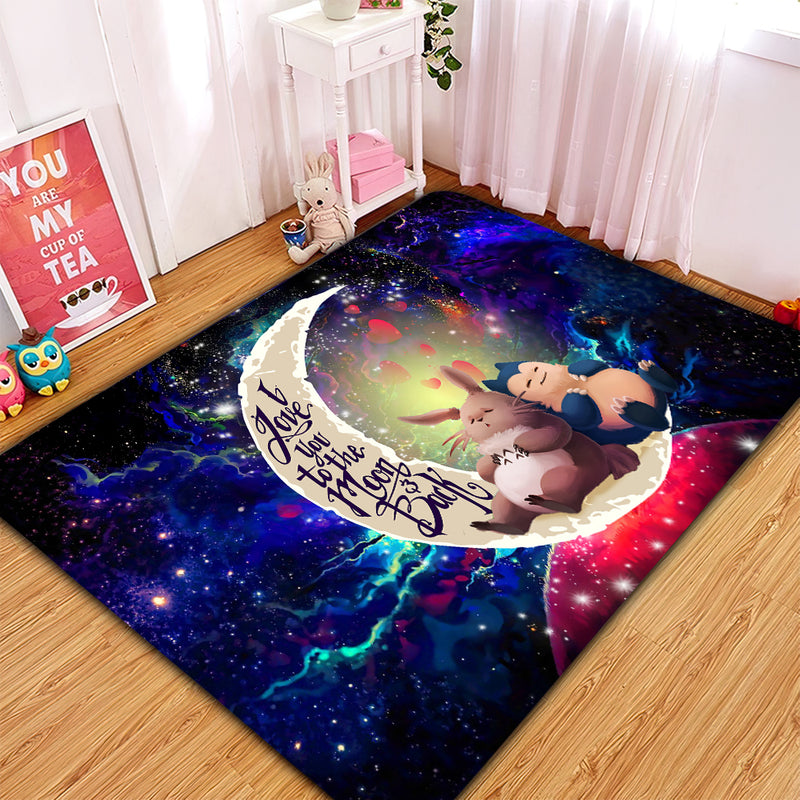 Totoro Ghibli Snorlax Pokemon Love You To The Moon Galaxy Rug Carpet Rug Home Room Decor Nearkii