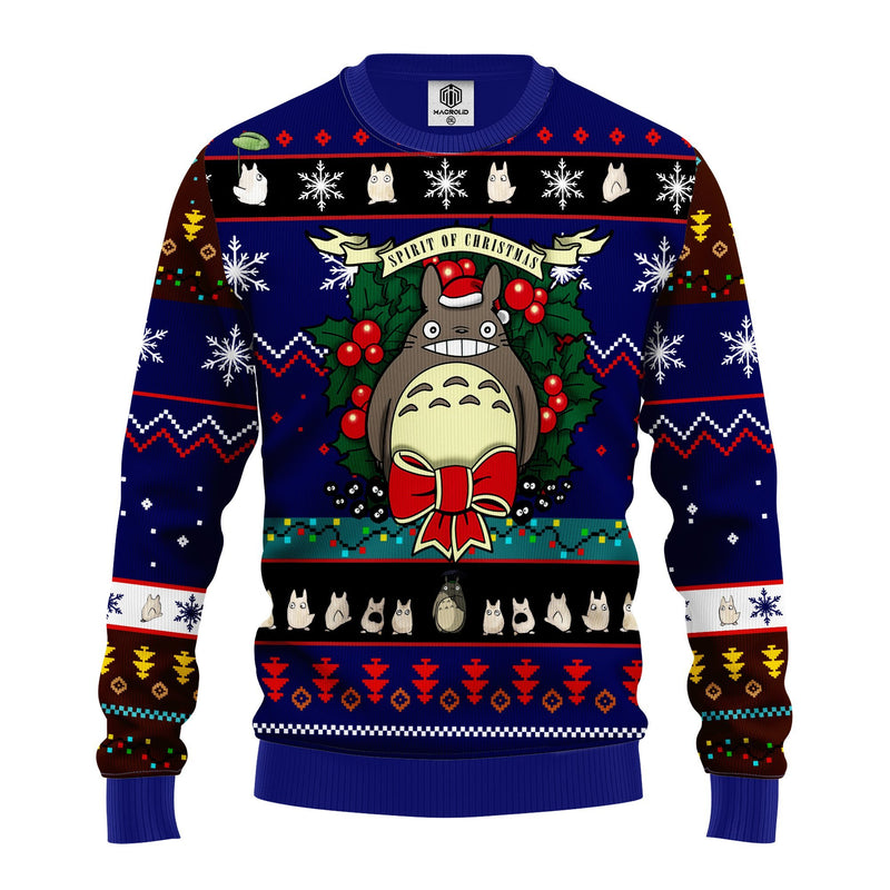 Totoro Ugly Christmas Sweater Blue 1 Amazing Gift Idea Thanksgiving Gift Nearkii