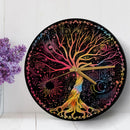 Trippy Psychedelic Tree Of Life Sun Moon Wood Wall Clock Nearkii
