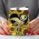 Turtle Sunflower Zipper Wine Tumbler Nearkii