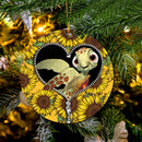 Turtle Sunflower Zipper Mica Circle Ornament Perfect Gift For Holiday Nearkii