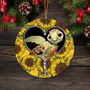 Turtle Sunflower Zipper Mica Circle Ornament Perfect Gift For Holiday Nearkii