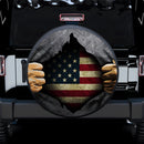 US Flag 3D Inside Shirt Car Spare Tire Covers Gift For Campers Nearkii