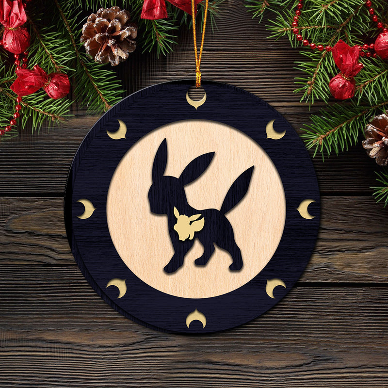 Umbreon Eevee Evolution Pokemon Wood Circle Ornament Perfect Gift For Holiday Nearkii