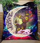 Umbreon Espeon Eevee Evolution Pokemon Love You To The Moon Galaxy Quilt Blanket Nearkii