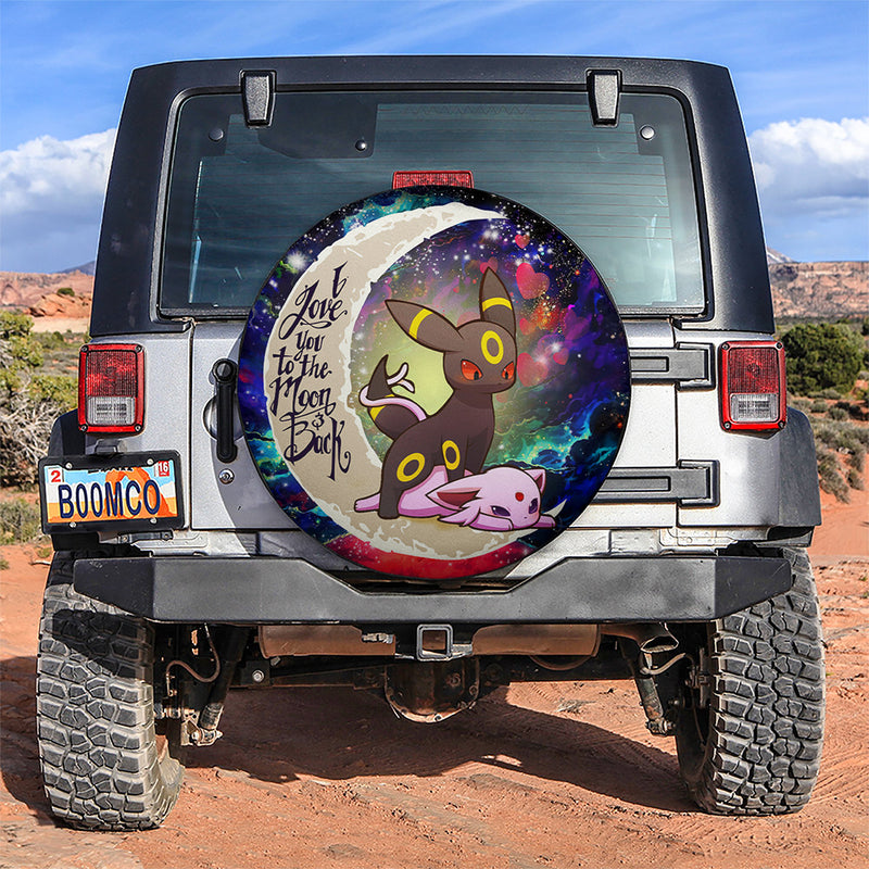Umbreon Espeon Eevee Evolution Pokemon Love You To The Moon Galaxy Car Spare Tire Covers Gift For Campers Nearkii