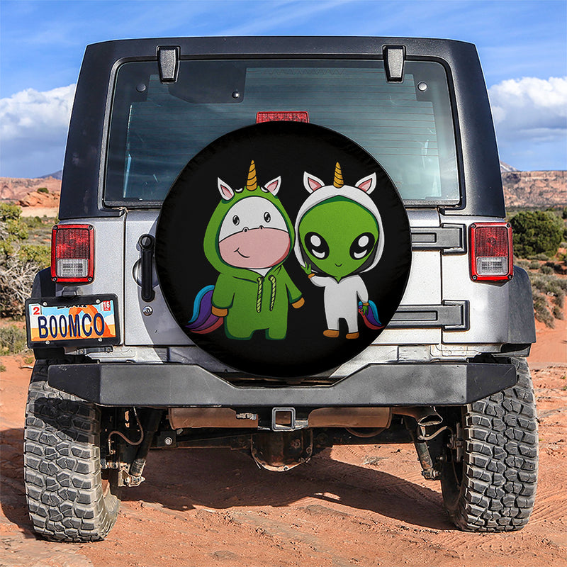 Unicorn Alien Chibi Cute Jeep Car Spare Tire Covers Gift For Campers Nearkii