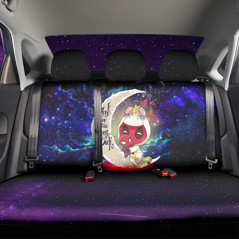 Unicorn Deadpool And Spiderman Avenger Love You To The Moon Galaxy Premium Custom Car Back Seat Covers Decor Protectors Nearkii