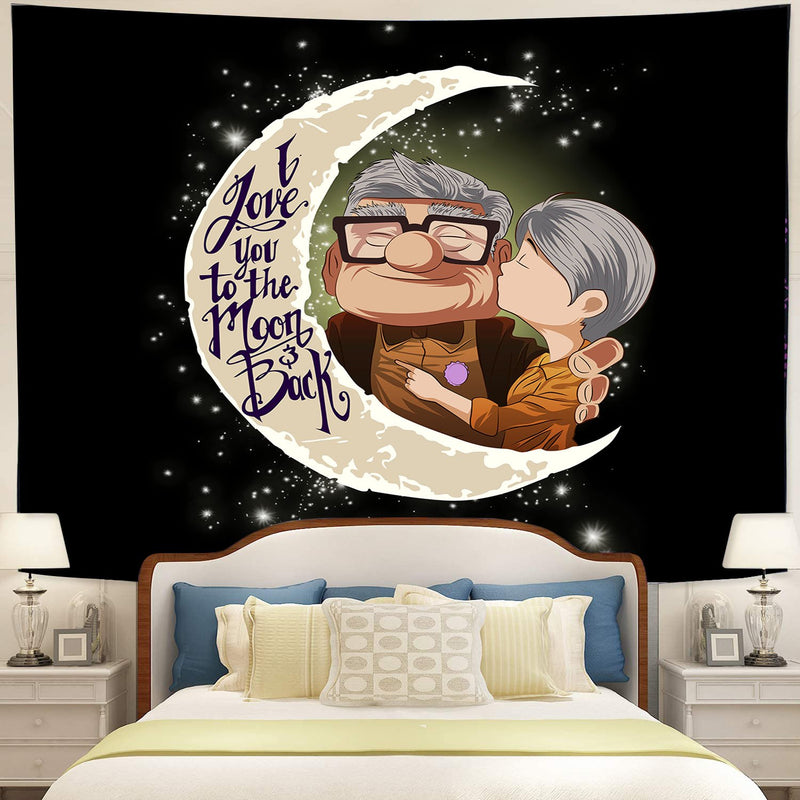 Up Movie Couple Love You To The Moon Tapestry Room Decor Nearkii