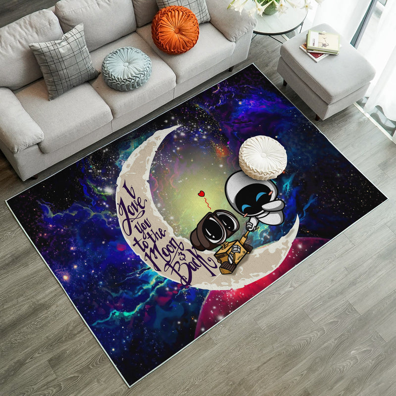 Wall-E Couple Love You To The Moon Galaxy Carpet Rug Home Room Decor Nearkii