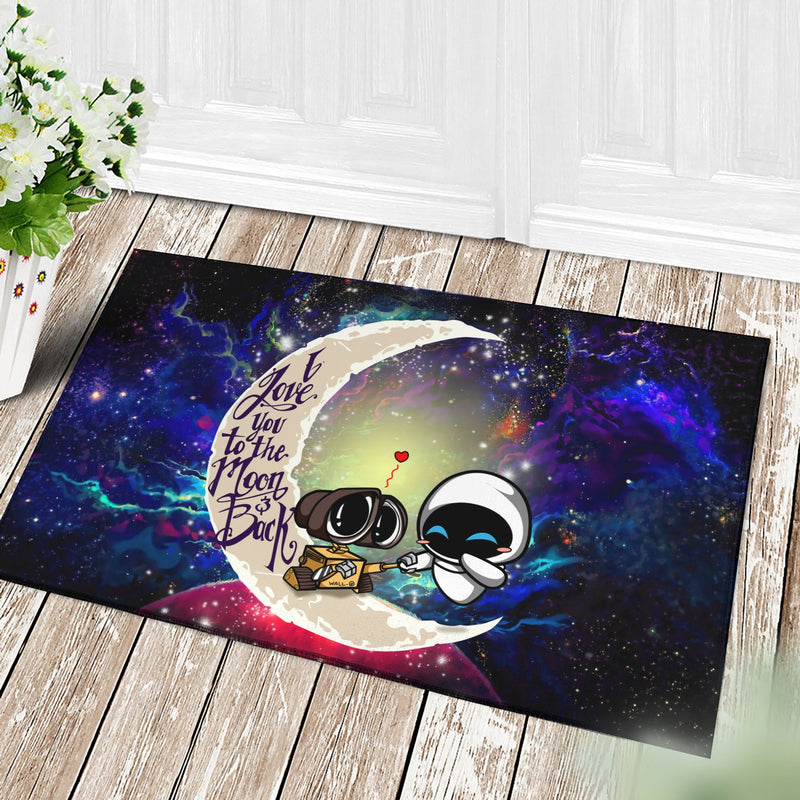 Wall-E Couple Love You To The Moon Galaxy Back Doormat Home Decor Nearkii