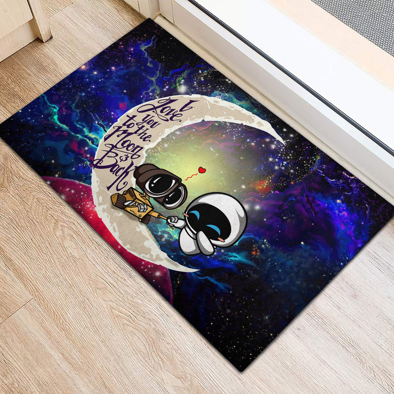 Wall-E Couple Love You To The Moon Galaxy Back Doormat Home Decor Nearkii