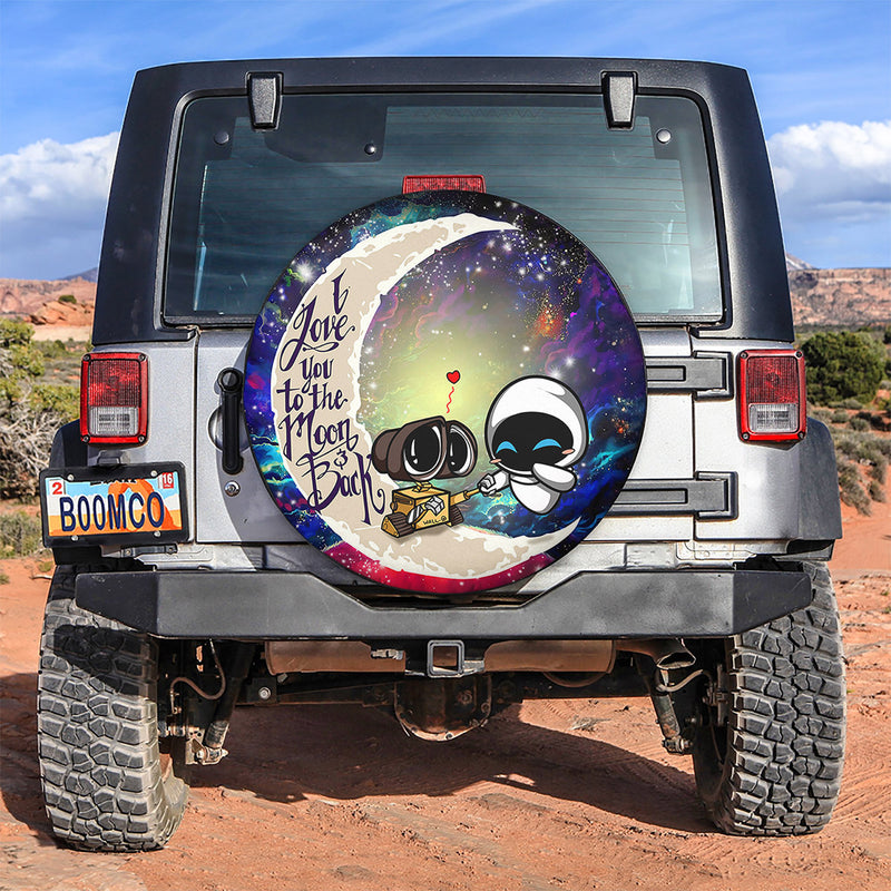 Wall - E Couple Love You To The Moon Galaxy Spare Tire Covers Gift For Campers Nearkii