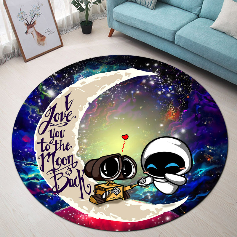 Wall - E Couple Love You To The Moon Galaxy Round Carpet Rug Bedroom Livingroom Home Decor Nearkii