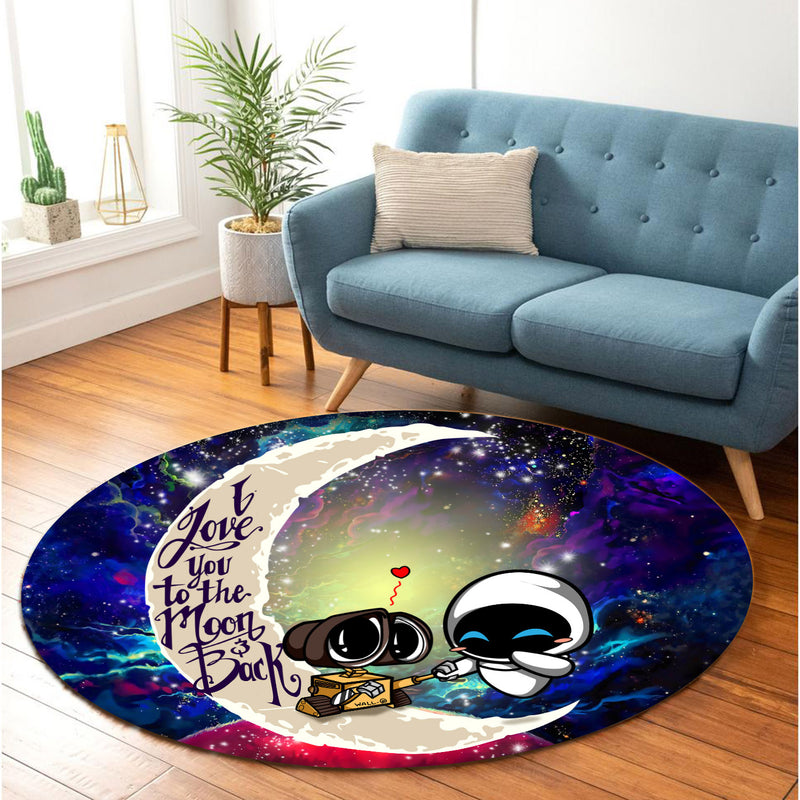 Wall - E Couple Love You To The Moon Galaxy Round Carpet Rug Bedroom Livingroom Home Decor Nearkii
