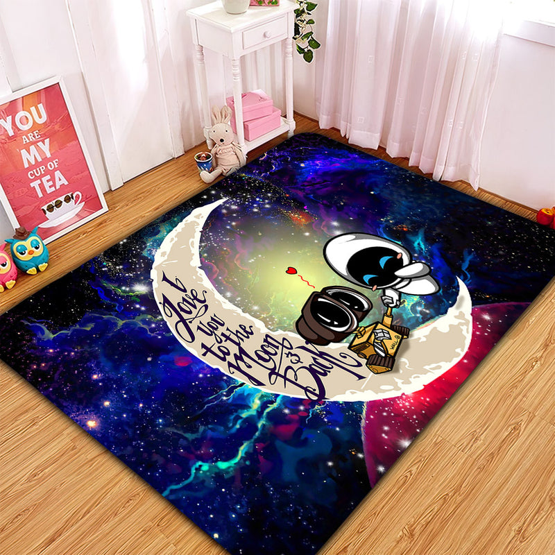 Wall-E Couple Love You To The Moon Galaxy Carpet Rug Home Room Decor Nearkii