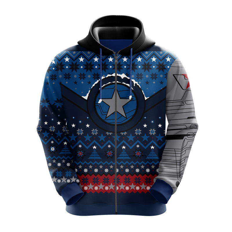 Winter Soldier Hoodie Zip Xmas Gift Nearkii