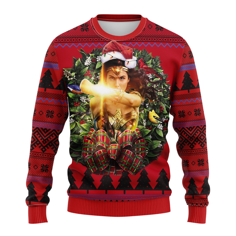 Wonder Woman Light Fight Noel Mc Ugly Christmas Sweater Thanksgiving Gift Nearkii