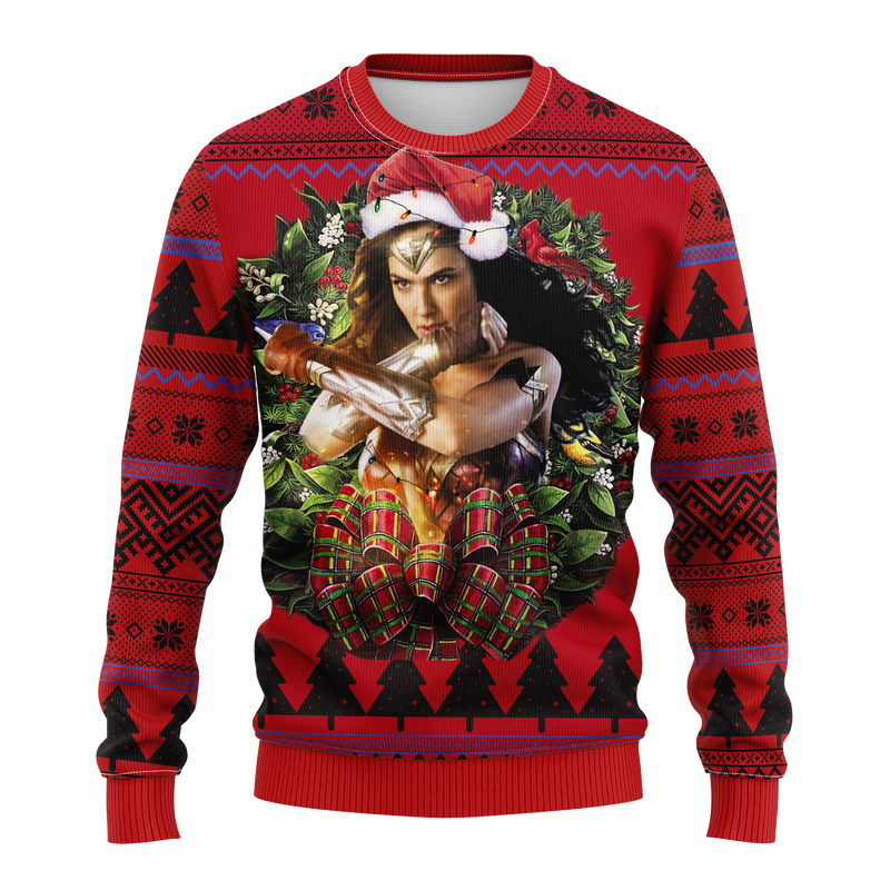 Wonder Woman Light Noel Mc Ugly Christmas Sweater Thanksgiving Gift Nearkii