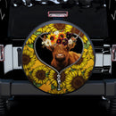 Yak Sunflower Zipper Car Spare Tire Covers Gift For Campers Nearkii
