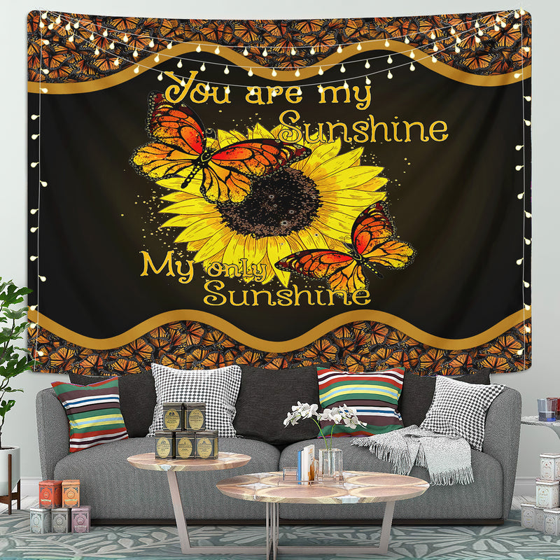 You Are My Sunshine My Only Sunshine Sunflower Butterfly Tapestry Room Decor Nearkii