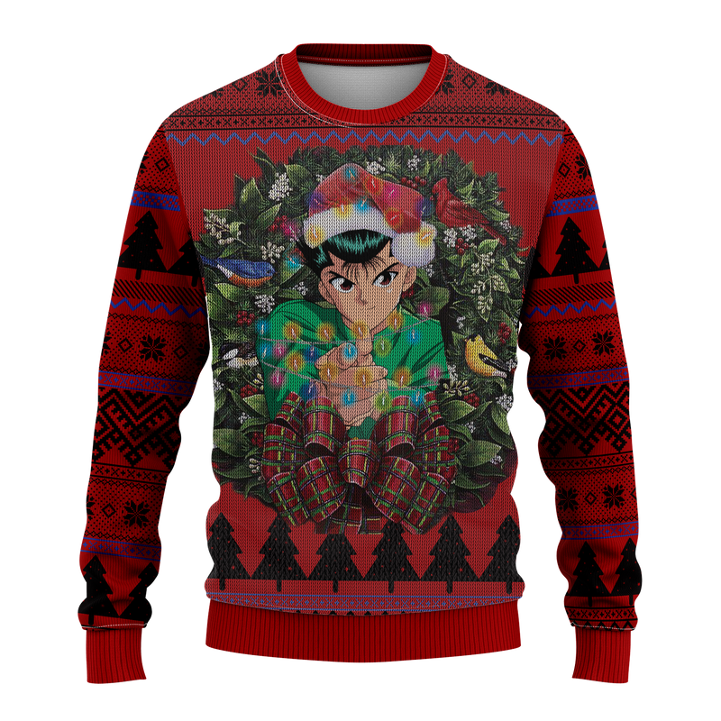 Yusuke Urameshi Yuyu Hakusho Mc Ugly Christmas Sweater Thanksgiving Gift Nearkii