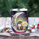 Zenitsu And Nezuko Chibi Demon Slayer Love You To Moon And Back Premium Wine Tumbler Nearkii