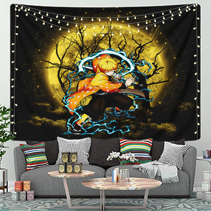 Zenitsu Demon Slayer Moonlight Tapestry Room Decor Nearkii