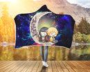 Zenitsu And Nezuko Chibi Demon Slayer Love You To The Moon Galaxy Economy Hooded Blanket Nearkii