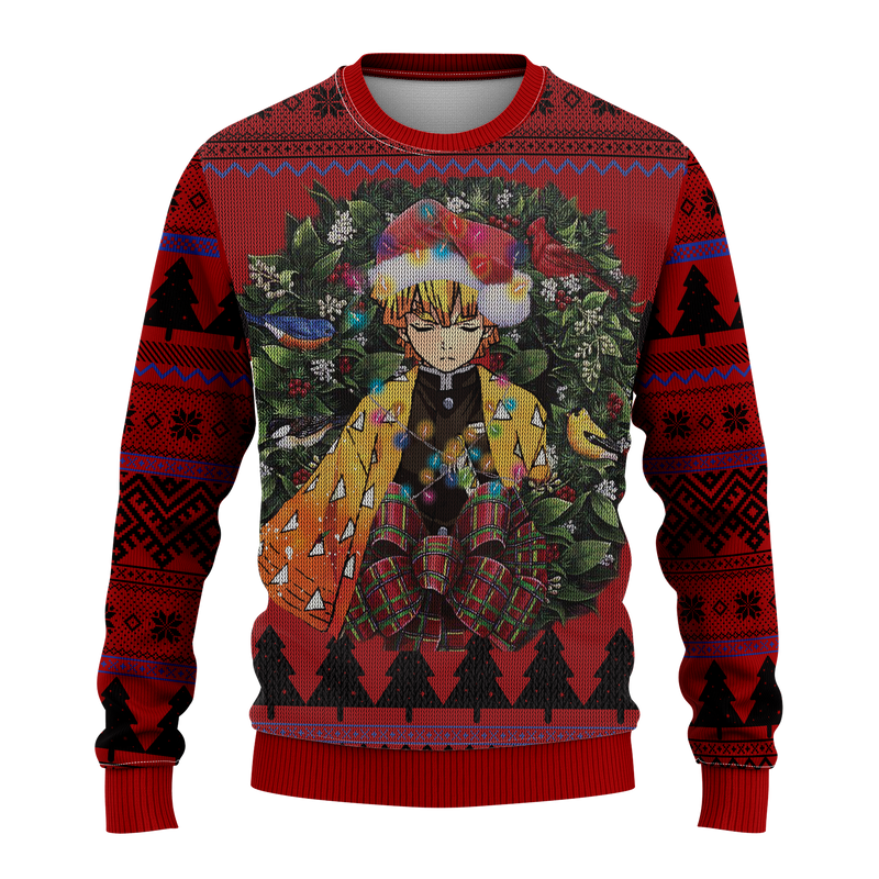Zennitsu Doujishin Kimetsu Yaiba Mc Ugly Christmas Sweater Thanksgiving Gift Nearkii