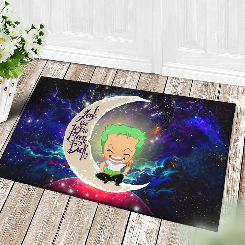 Zoro One Piece Love You To The Moon Galaxy Back Doormat Home Decor Nearkii