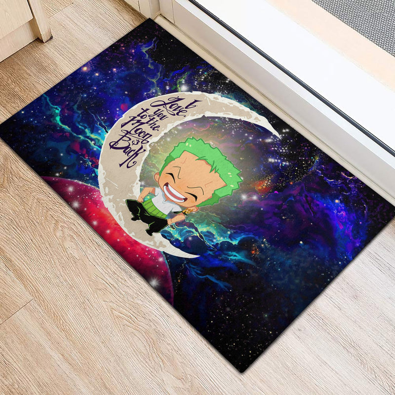 Zoro One Piece Love You To The Moon Galaxy Back Doormat Home Decor Nearkii
