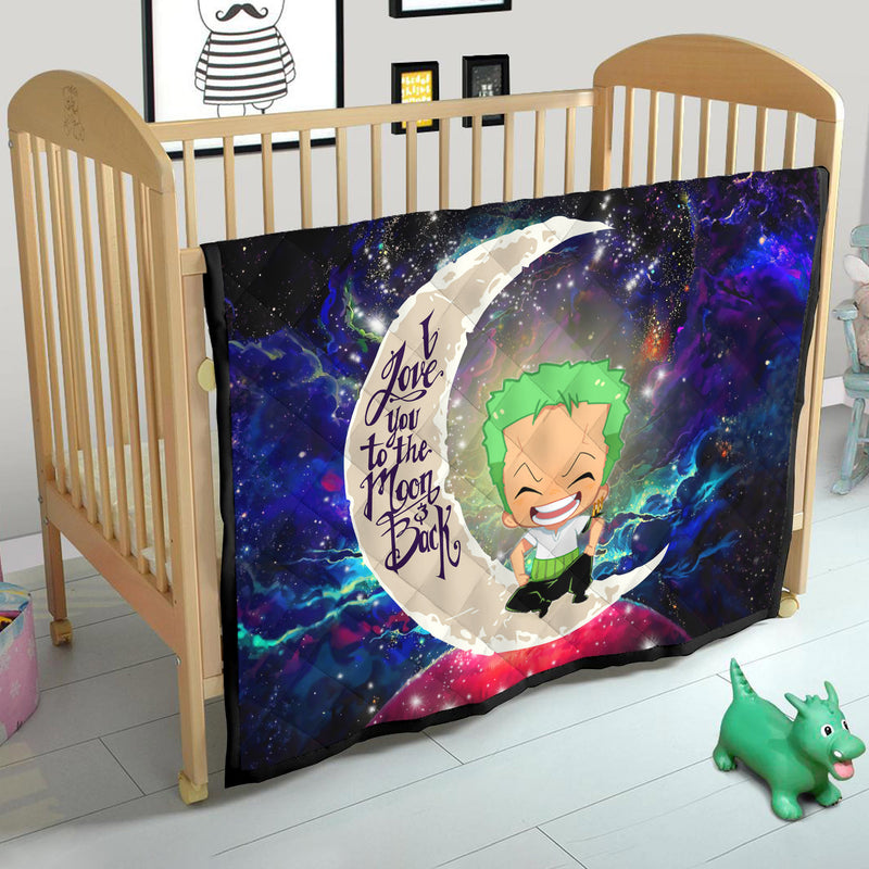 Zoro One Piece Love You To The Moon Galaxy Quilt Blanket Nearkii