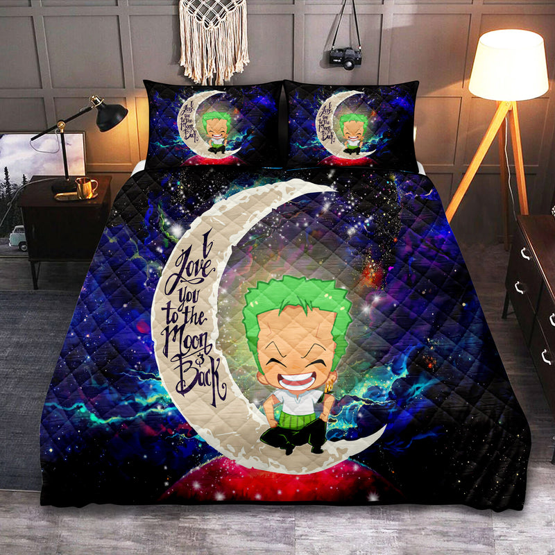 Zoro One Piece Love You To The Moon Galaxy Quilt Bed Sets Nearkii