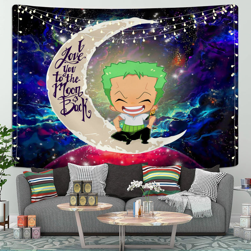 Zoro One Piece Moon And Back Galaxy Tapestry Room Decor Nearkii