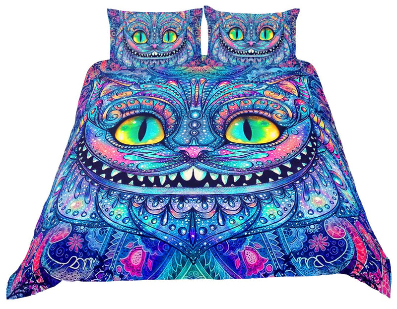 Alice In Wonderland Cheshire Cat Bedding Set Duvet Cover And 2 Pillowcases Nearkii