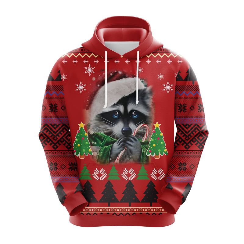 Raccoon Candy Christmas Cute Noel Mc Ugly Hoodie Amazing Gift Idea Thanksgiving Gift Nearkii