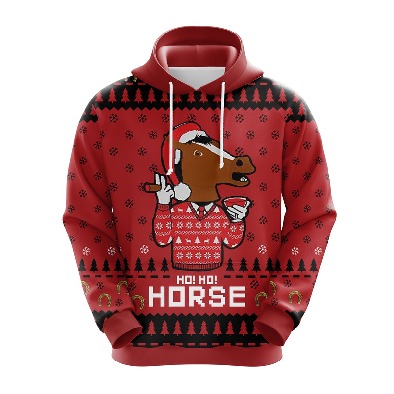 Ho Ho Horse Christmas Cute Noel Mc Ugly Hoodie Amazing Gift Idea Thanksgiving Gift Nearkii