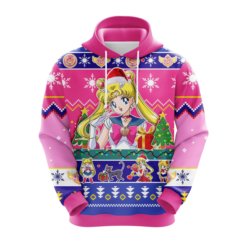 Sailor Moon On Moon Christmas Cute Noel Mc Ugly Hoodie Amazing Gift Idea Thanksgiving Gift Nearkii