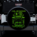 A Girl Her Dachshund And Her Jeep Green Car Spare Tire Covers Gift For Campers Nearkii