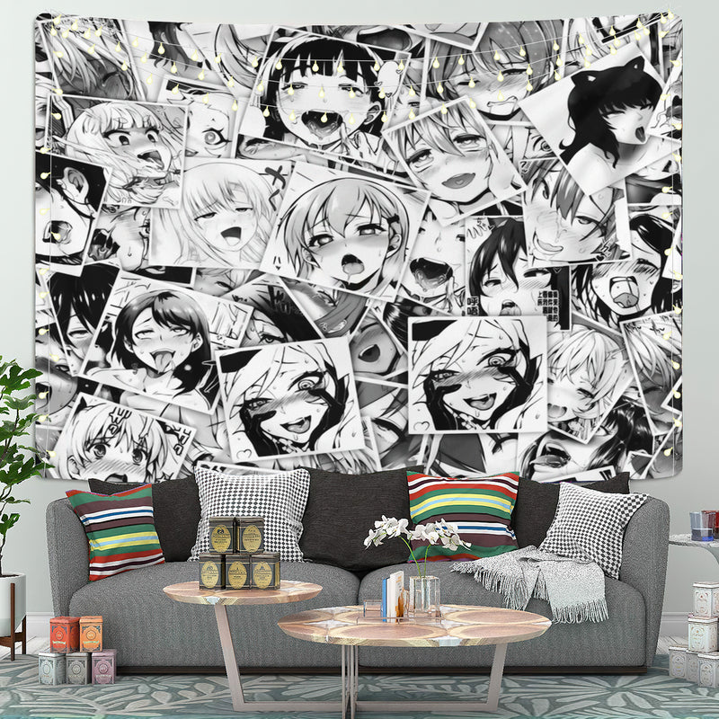 Ahegao Anime Girl Tapestry Room Decor Nearkii