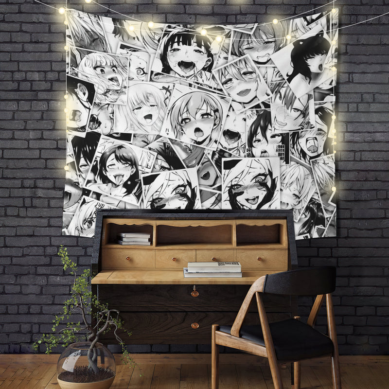 Ahegao Anime Girl Tapestry Room Decor Nearkii