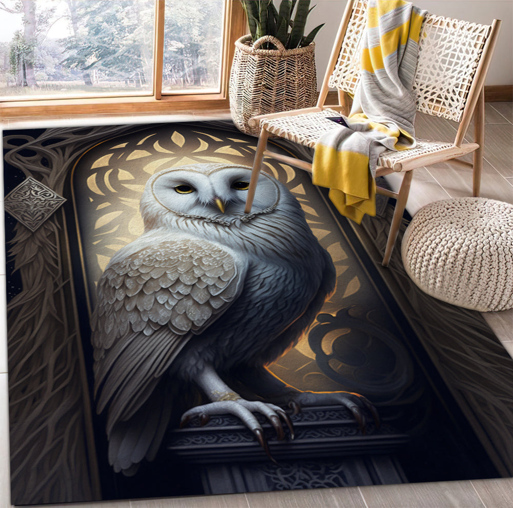 White Owl Rectangular Area Rug