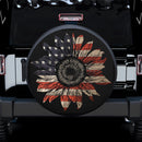 Sunflower American Flag Art Jeep Car Spare Tire Cover Gift For Campers Nearkii