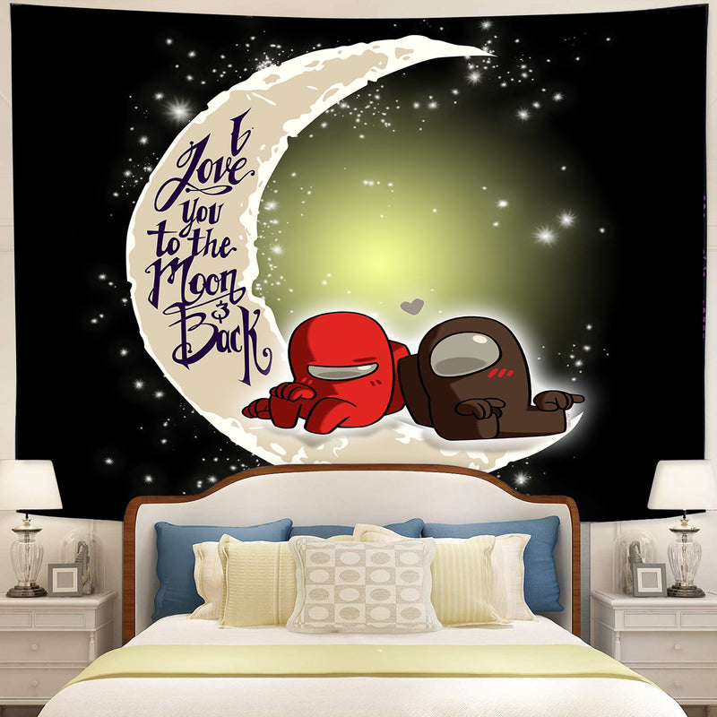 Among Us Couple Love You To The Moon Tapestry Room Decor Nearkii