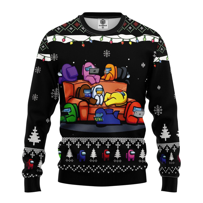 Among Us Black Ugly Christmas Sweater Amazing Gift Idea Thanksgiving Gift Nearkii