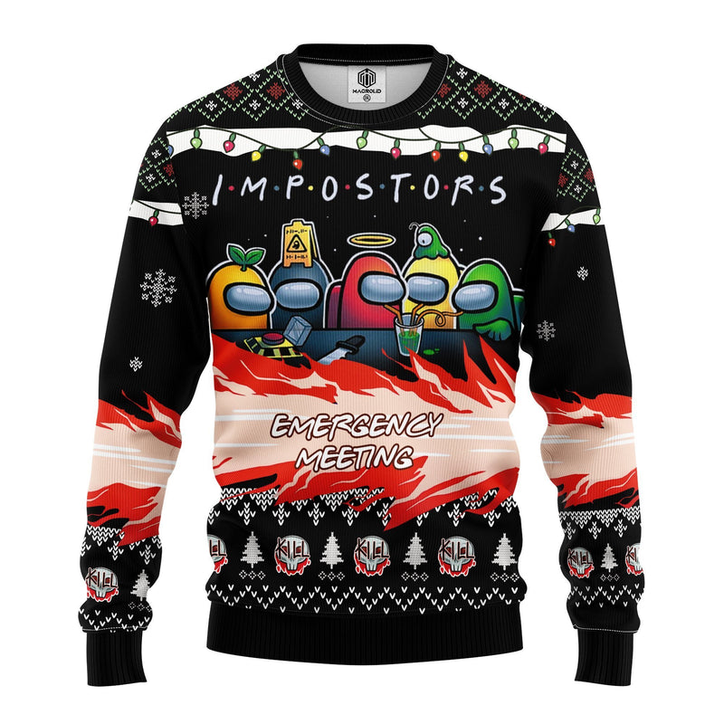 Among Us Imposter Meeting Ugly Christmas Sweater Amazing Gift Idea Thanksgiving Gift Nearkii