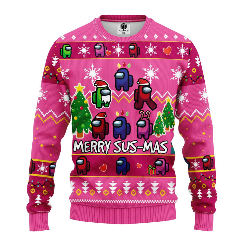 Among Us Merry Sus Ugly Christmas Sweater Amazing Gift Idea Thanksgiving Gift Nearkii