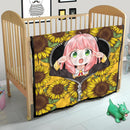 Anya Spy X Family Anime Sunflower Zipper Quilt Blanket Nearkii
