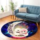 Anya Spy x Family Dog Love You To The Moon Galaxy Round Carpet Rug Bedroom Livingroom Home Decor Nearkii